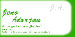 jeno adorjan business card