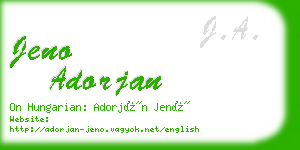 jeno adorjan business card